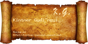 Kintner Gyöngyi névjegykártya