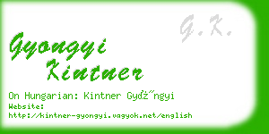 gyongyi kintner business card